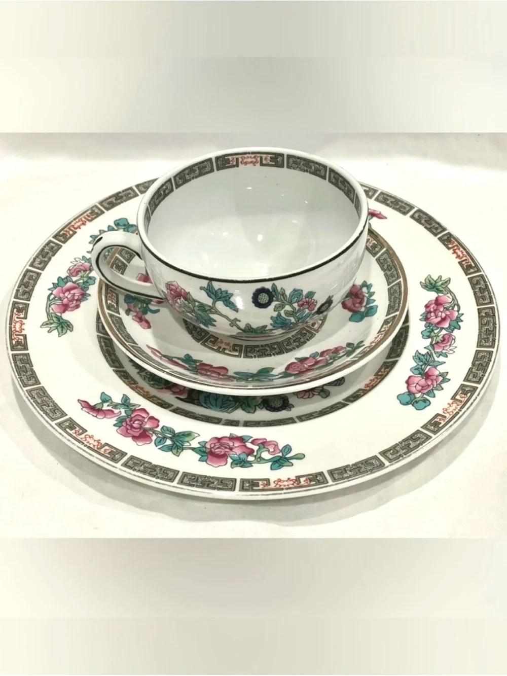John Maddock & Sons “Indian Tree” Fine China Place Setting | Plate, Cup & Saucer